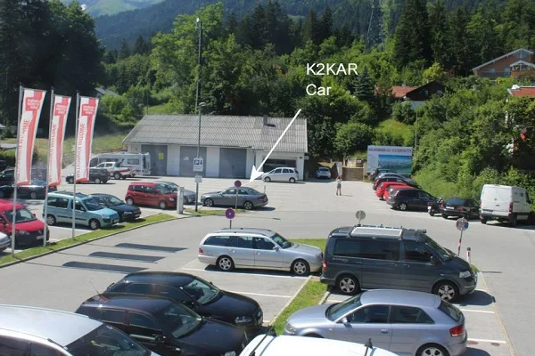 Parking lot in mountains