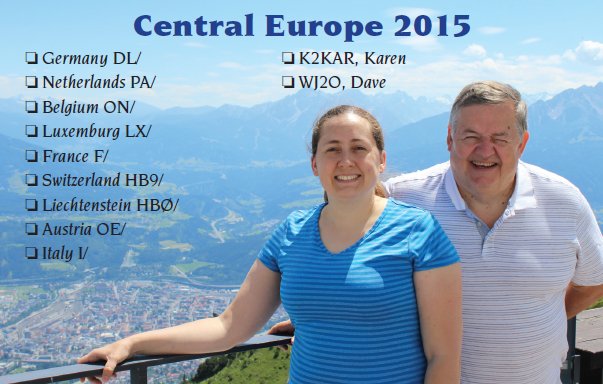 OE/WJ2O and OE/K2KAR QSL Card front